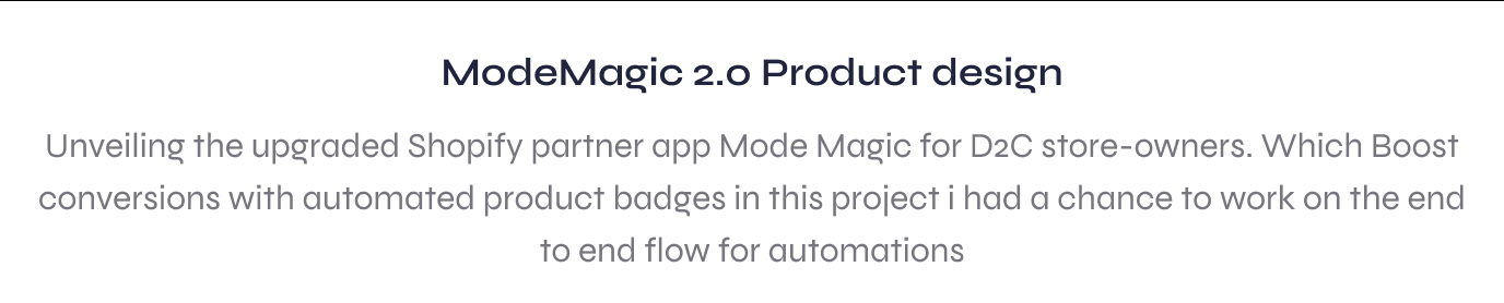 ModeMagic 2.0 product design overview for Shopify D2C store owners