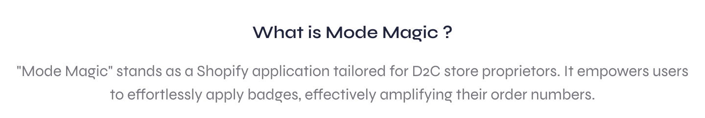 What is ModeMagic — Shopify app for D2C store proprietors to apply promotional badges