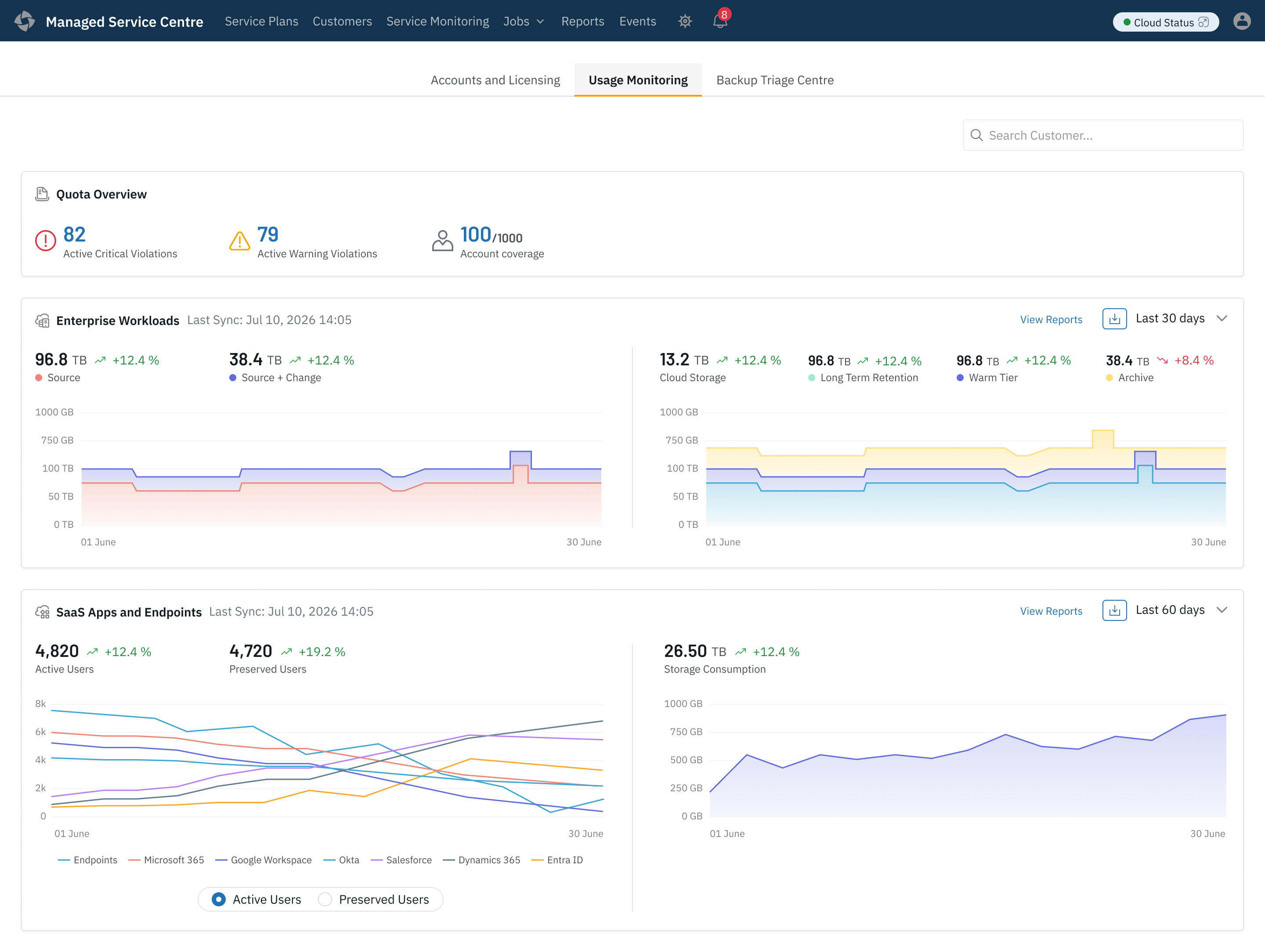 Final Usage Monitoring tab